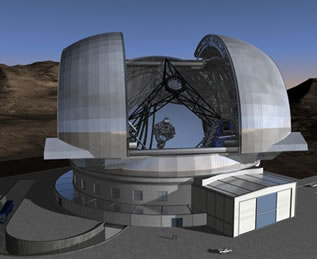 Extremely Large Telescope European ELT : diamètre 42 m mise en service prévue en 2017