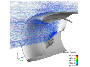 Simulation numérique de l'ingestion de cristaux de glace dans un turboréacteur - code CEDRE de l'ONERA