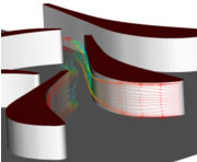 Le code de simulation aérodynamique elsA, en révélant les détails des écoulements entre les aubes, permet d'optimiser les caractéristiques. 