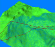Carte numérique de relief de terrain utilisée par les  logiciels de planification initiale de mission du drone .