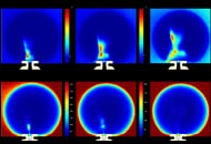 Images synchronisées des émissions des espèces chimiques N2 et CH issues de l'interaction d'une flamme avec une décharge de plasma 