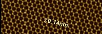 Image en microscopie électronique de haute résolution d’une feuille de graphène